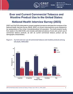 Thumbnail for Ever and Current Commercial Tobacco and
Nicotine Product Use in the United States:
National Health Interview Survey (2023)